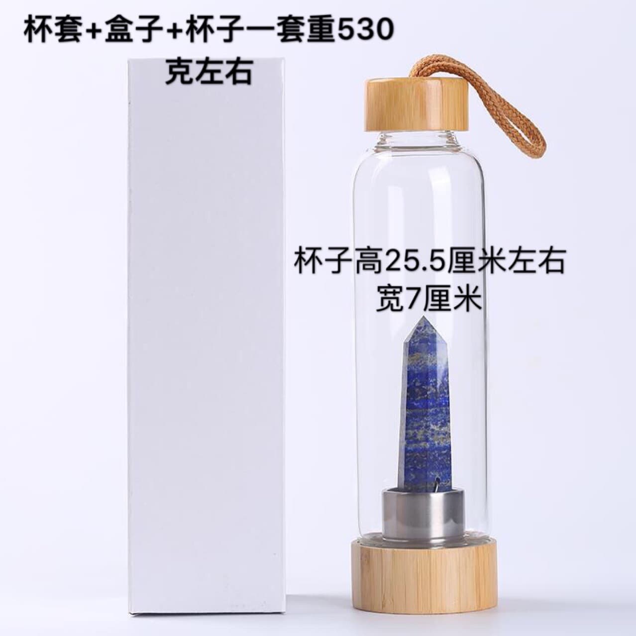 Hexagonal Crystal Energy Cup Spa Cup with Bamboo Lid Glass Tea Cup Gift Cup Custom Wholesale