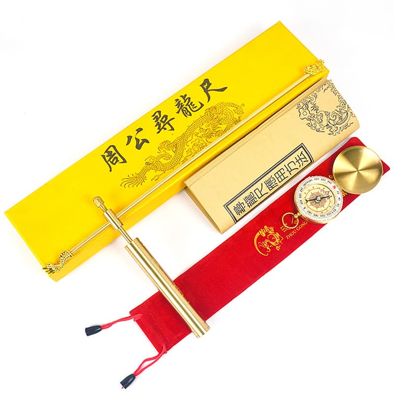 Brass Dowsing Rods Ornament Brass Divining Rods Compass Magnetic Field Detection Feng Shui Dragon Pointing Auxiliary Ornament