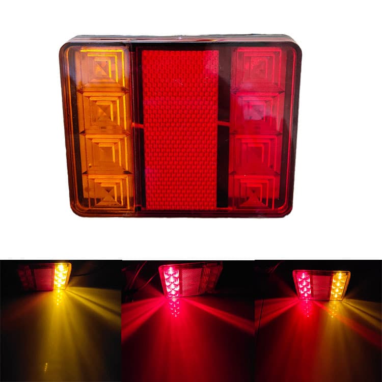 Cross-border 12V LED taillights for trailers, construction vehicles, and trucks; 8-LED taillights available from the factory.