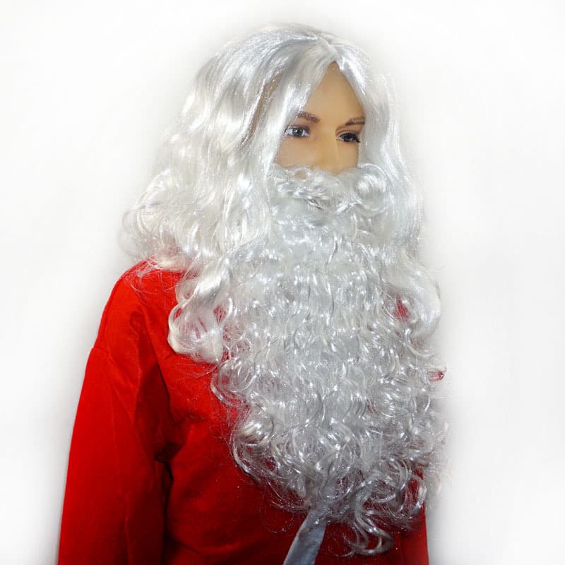 Santa Claus wig set, long beard wig, white beard, grandpa costume props