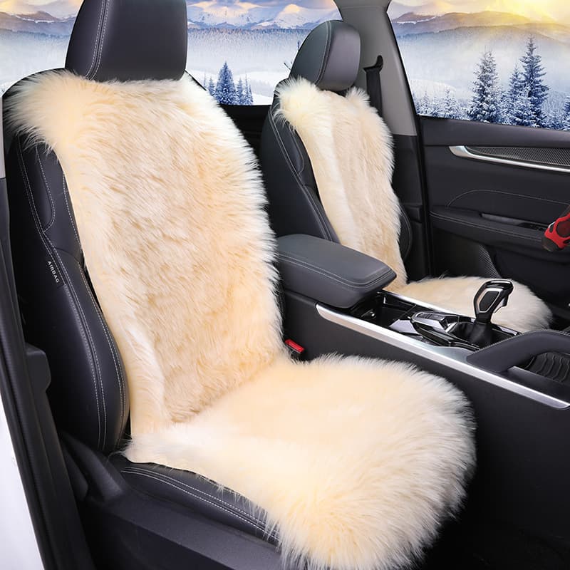 Car seat cover set, plush seat cushion, three-piece set, universal seat cushion, winter use.