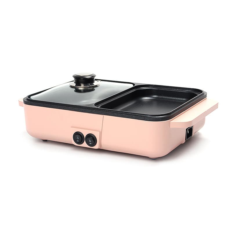 Direct Sales Korean Mini Shabu and Grill Combo Pot, Multi-functional Electric Grill Pan, Household Roasting Pot