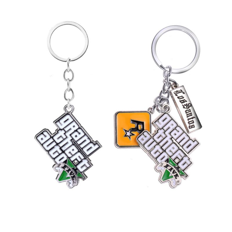 Gaming Peripheral Accessories Grand Theft Auto 5 Metal Keychain R Star Men's Car Pendant Badass Driving Game Themed Keychain