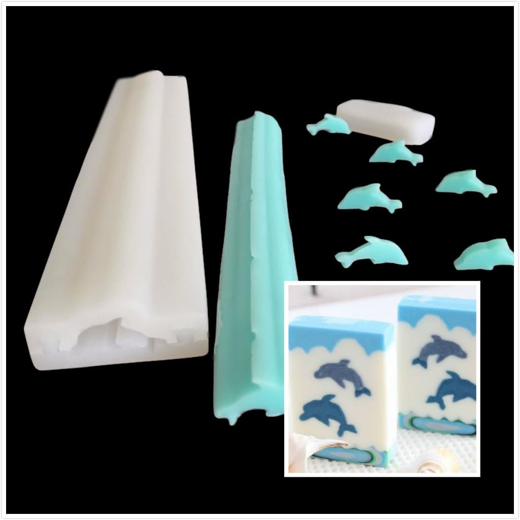 Small Dolphin Shape Silicone Handmade Soap Mold, Sandwich Mold, Tube Mold