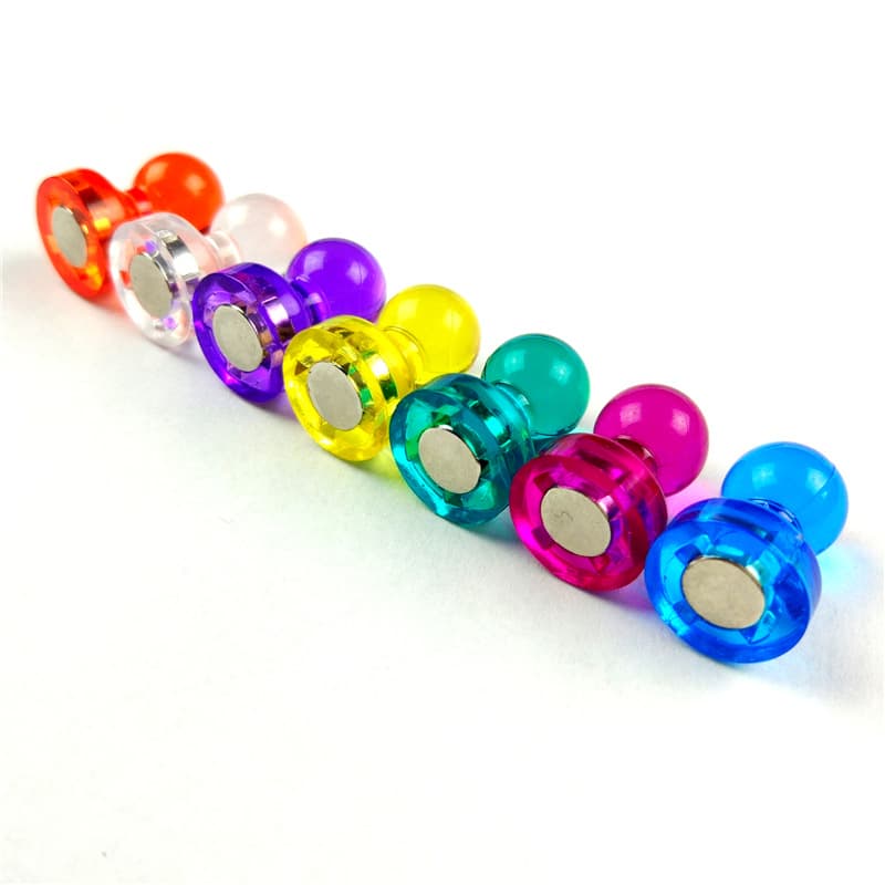 Colorful transparent magnetic buckle, strong magnetic nail, neodymium iron boron magnet, white board magnetic buckle sticker, acrylic strong magnet, iron absorbing stone