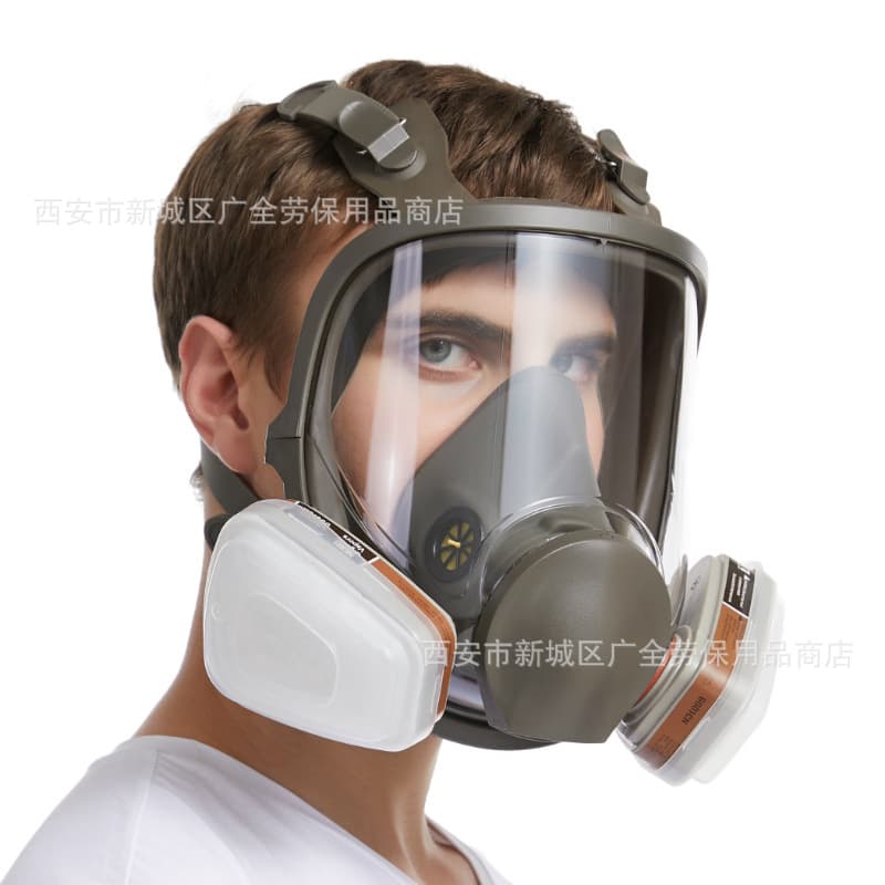 6800 Silicone Anti-poison Full Face Mask Paint Spraying Chemical Pesticide Agricultural Work Large Field View Fire Fighting