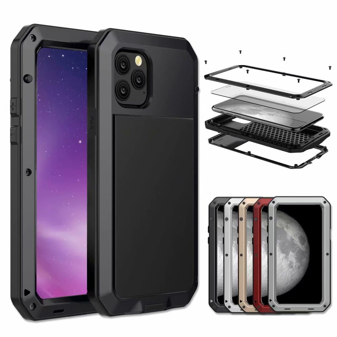 Compatible with Apple 17 Pro iPhone 15 4 3 Pro Max S25 Ultra Rugged Metal Phone Case for Export