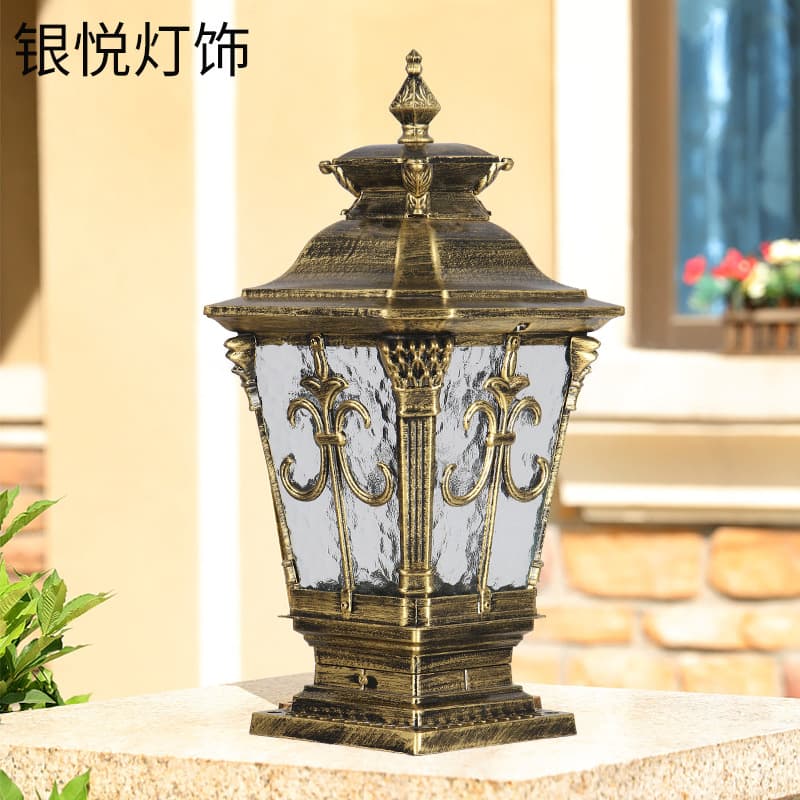 European Outdoor Pillar Light, Courtyard Wall Gate Light, Villa Garden Landscape Gate Post Lamp, LED Street Light