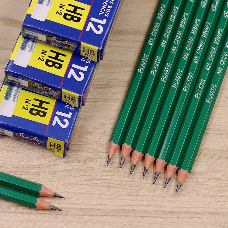 Primary School Pencil Set with Eraser HB Sketch Pencils Eco-Friendly Break-Resistant Lead Customizable LOGO Pencils for Kids