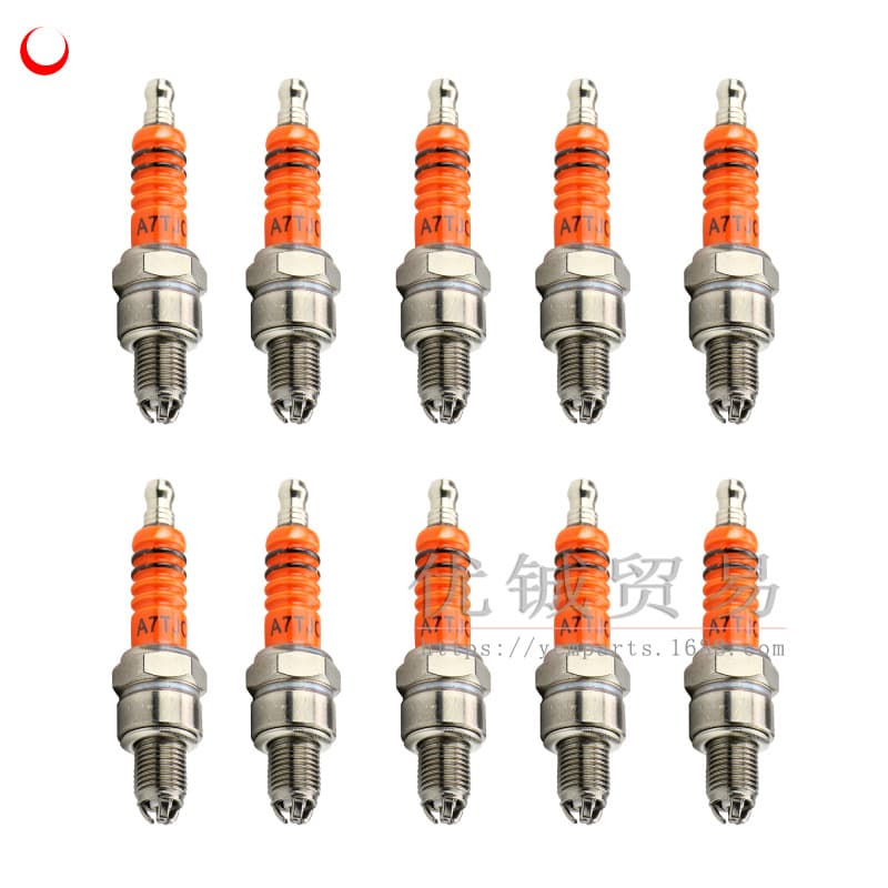 A7 Spark Plug GY6 Scooter Spark Plug A7TC Multi-Angle Ignition Modified Red Head 3-Prong Spark Plug