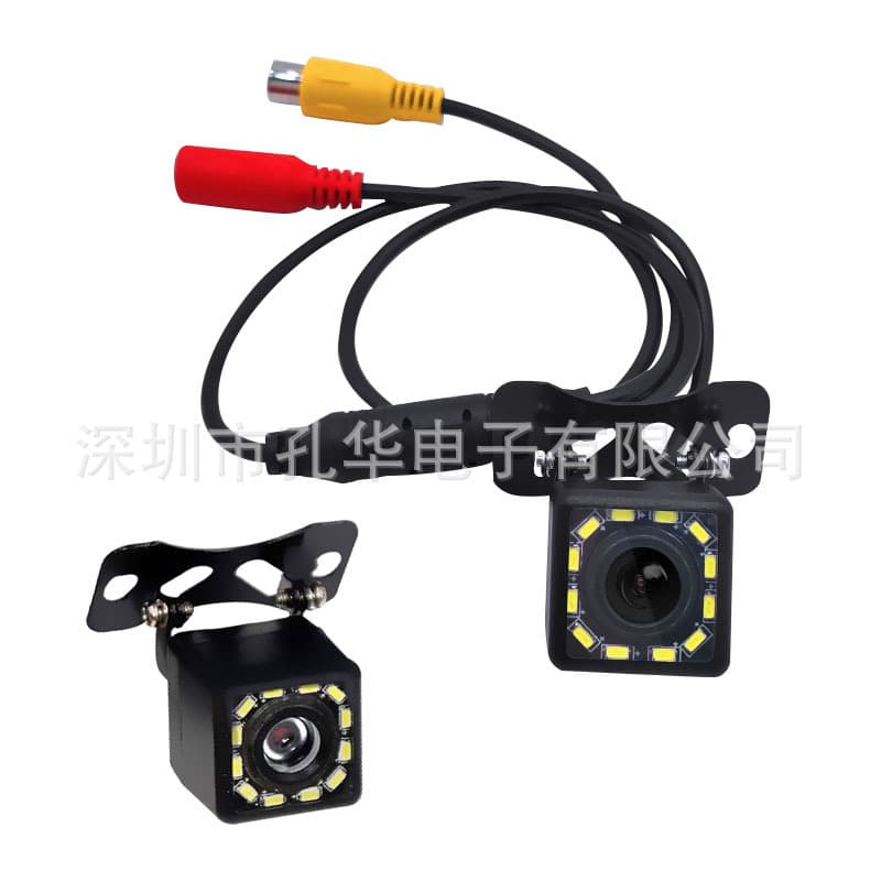 12LED Light with Ruler HD Waterproof Night Vision Angle Adjustable Car Universal Car Reversing Rear View Camera