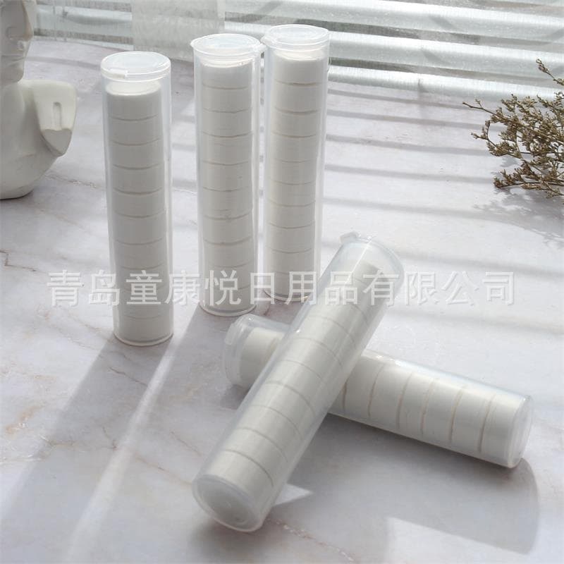Disposable towel compressed face towel white convenient cotton absorbent compressed towel multi-specification pvc tube packaging