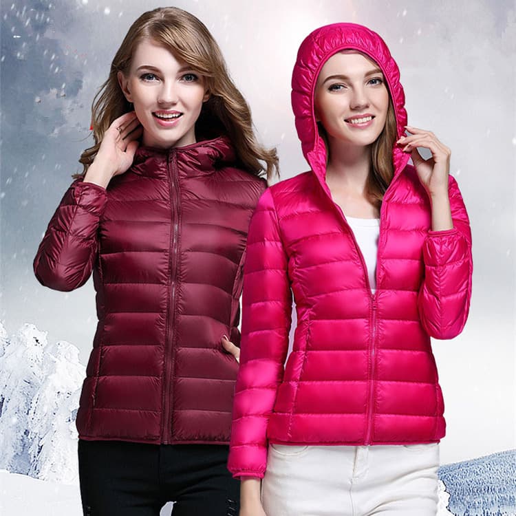 Lightweight Thin down Jacket Women's plus Size White Duck down Autumn Winter Coat without Storage Bag New Hot Sale Of The Season