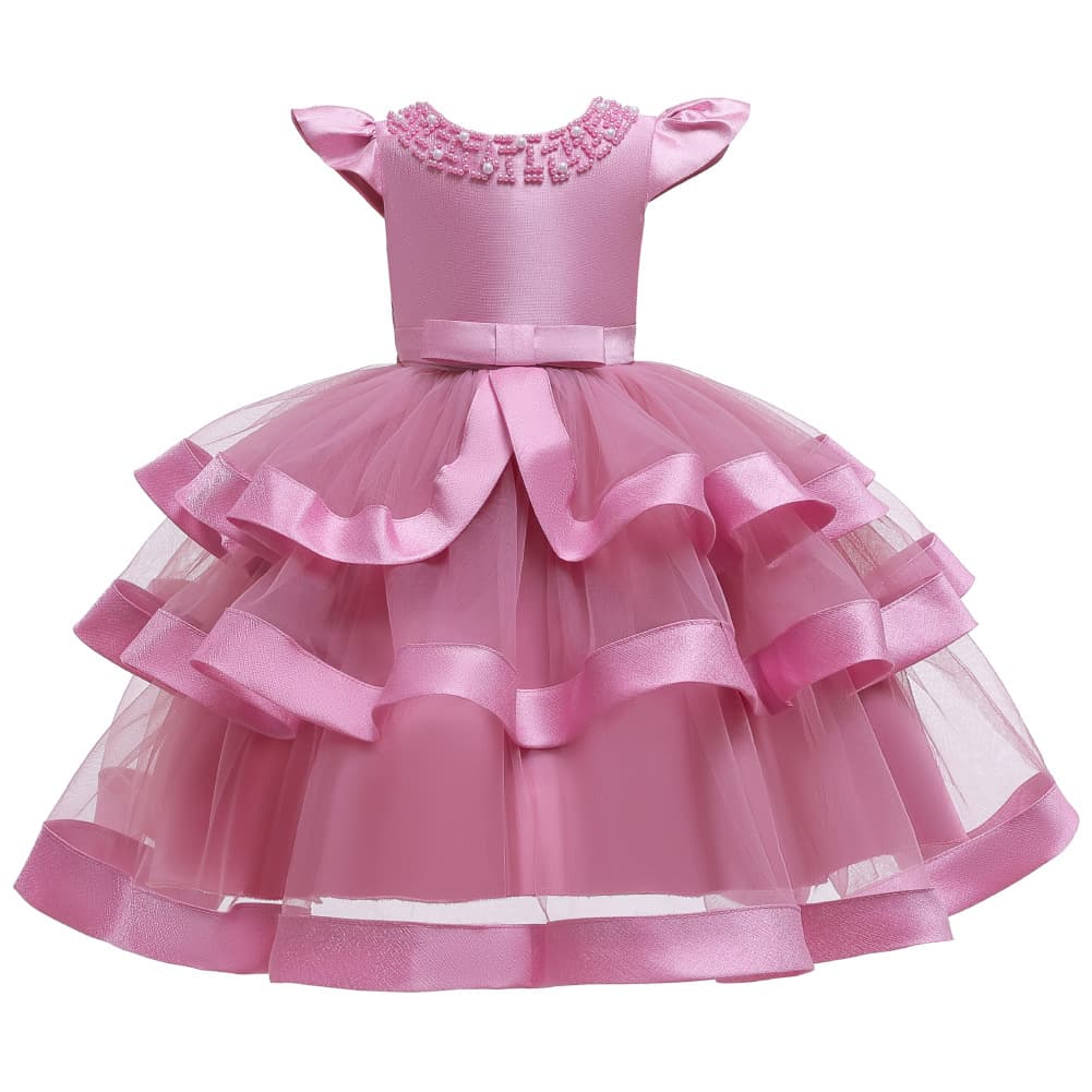 Europe and America Foreign Trade Princess Dress Toddler Girls Cake Dress Short Sleeve Tutu Dress Baby Dress First Birthday Dress