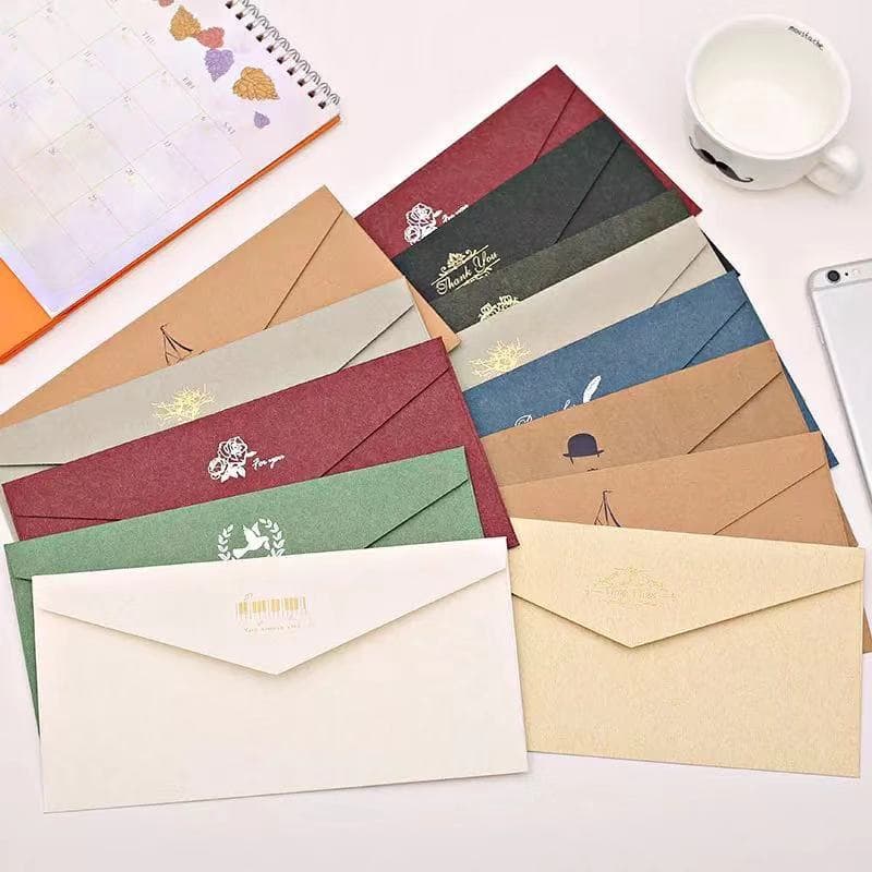 Thickened Gold Stamping Retro Western Style Invitations Envelope Korean Art Version Cultural Envelope for Personal Gifts