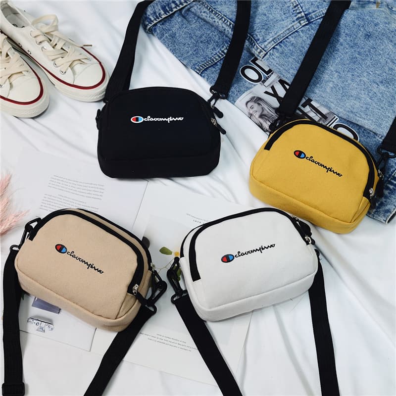 Casual crossbody bag female student canvas bag ins forest style literary shoulder bag Korean style Japanese style small square bag