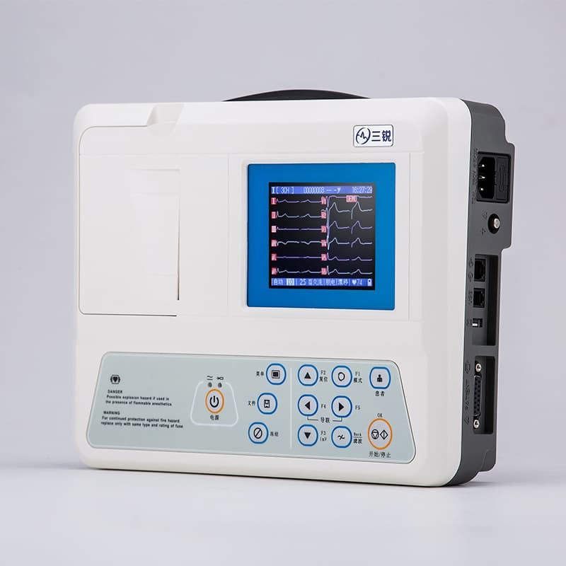 Portable ECG Machine Detector, Single Three Six Twelve Lead 12-Channel Automatic Analysis Portable All-in-One Unit