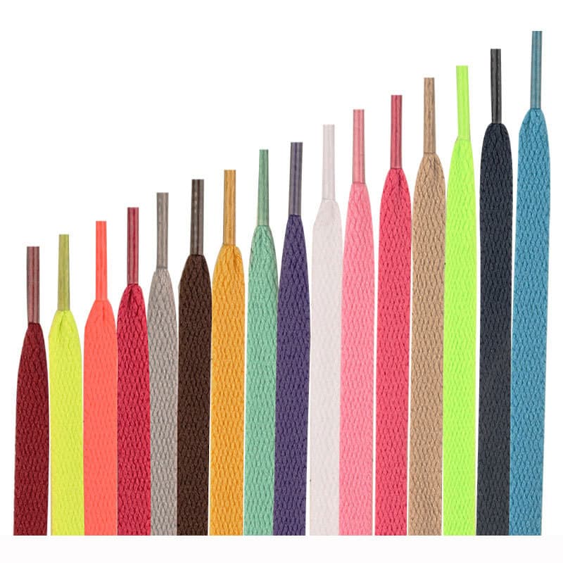 Brand A manufacturer wholesales polyester-cotton shoelaces, colored flat shoelaces, women's sports and casual shoelaces, men's and women's shoelaces, and shoelace tying.