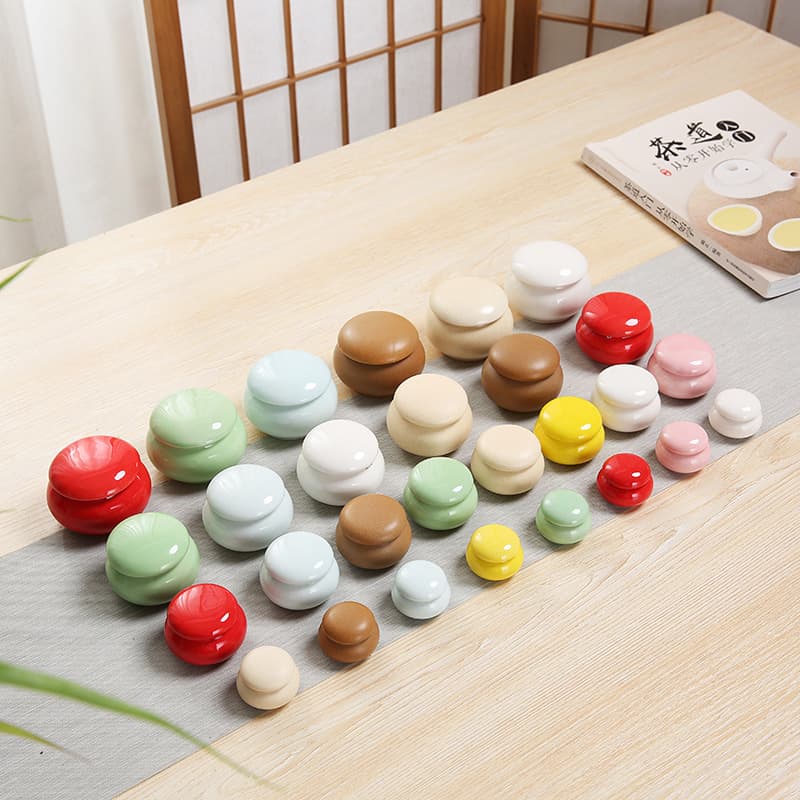 Small Mini Glazed Ceramic Jar Medicine Tea Incense Powder Ointment Jar Sealed Gourd Jar Gift Box