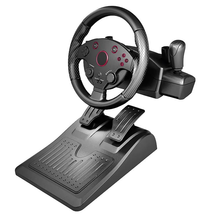 PS4 Racing Steering Wheel Compatible with XBOX ONE, PS4 Vibration Steering Wheel for Racing Games