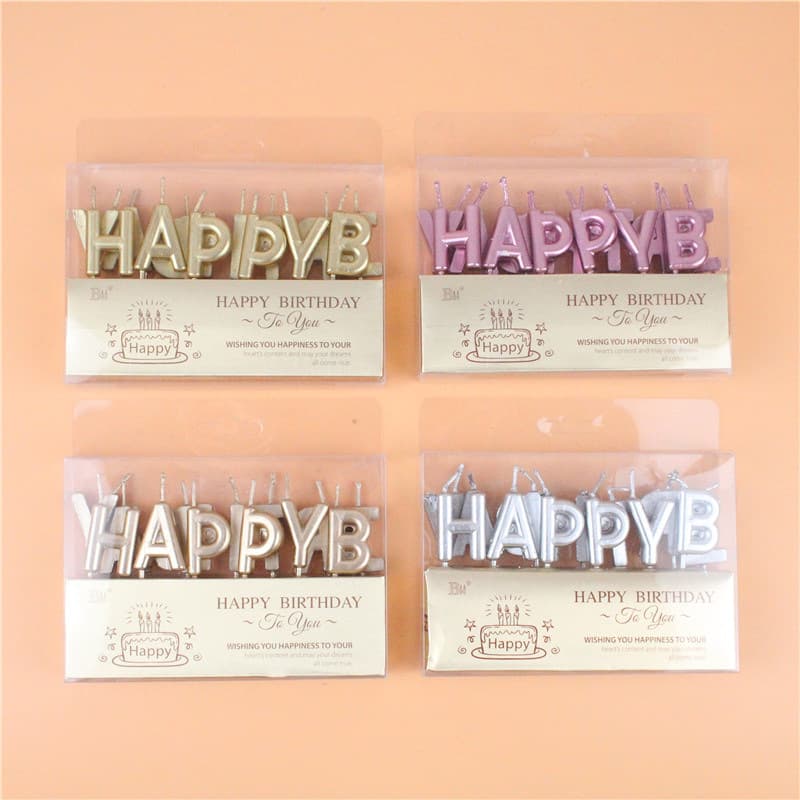Gold Letter Candles Birthday Cake Candles Cake Decoration Gold Candles Baking Packaging Supplies Wholesale
