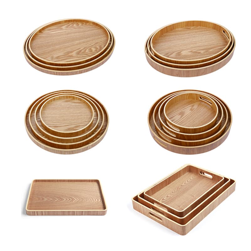 Ash Wood Serving Tray for Hotel Restaurant Food and Dessert, Creative Home Kitchen Fruit Plate