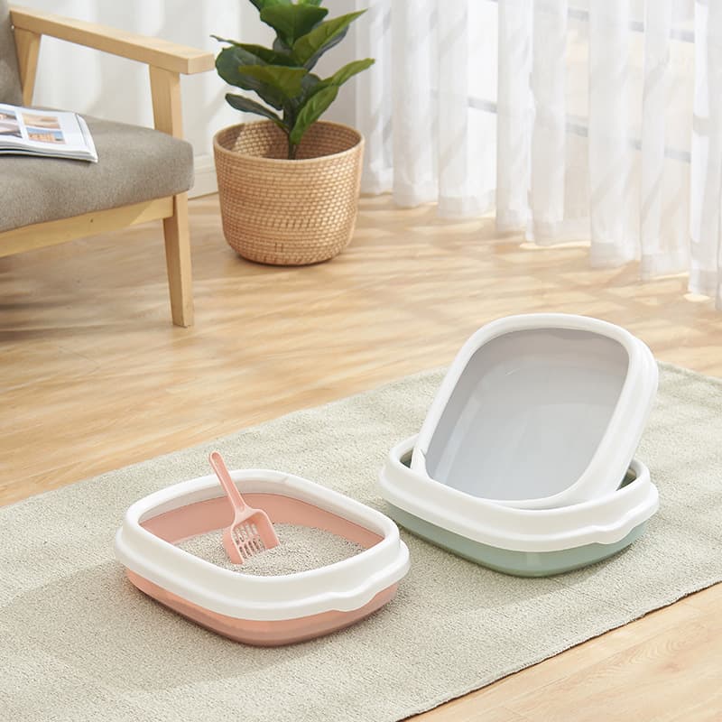 Large Semi-Enclosed High-Sided Cat Litter Box Prevents Splashing Pet Supplies Factory Direct Cat Toilet Durable Plastic