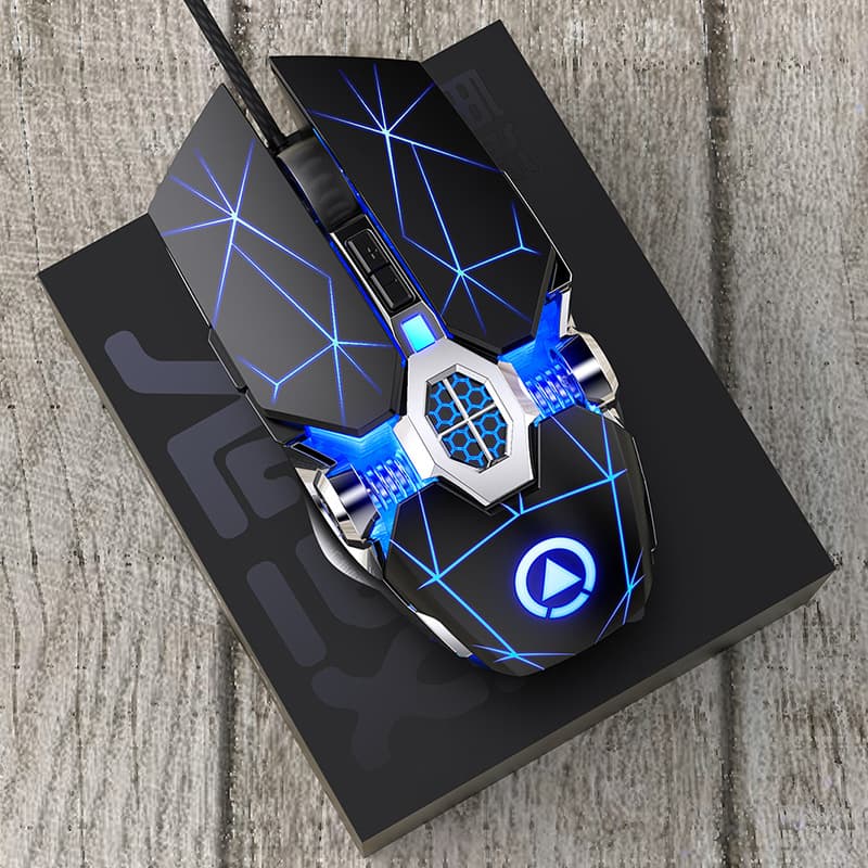 Silent Gaming Mechanical Mouse Wired Silver Sculpture Ghost Cutlass High Resolution USB Computer Ergonomic Large Size Mouse