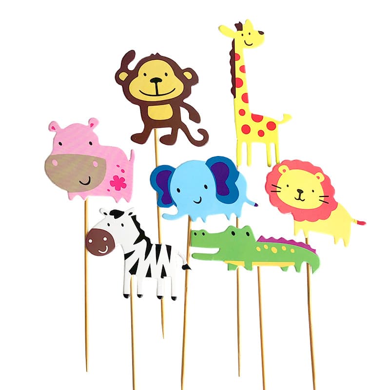 Baking Cake Decoration Animal World Giraffe Elephant Lion Dress Up Dessert Table Birthday Cake Decoration