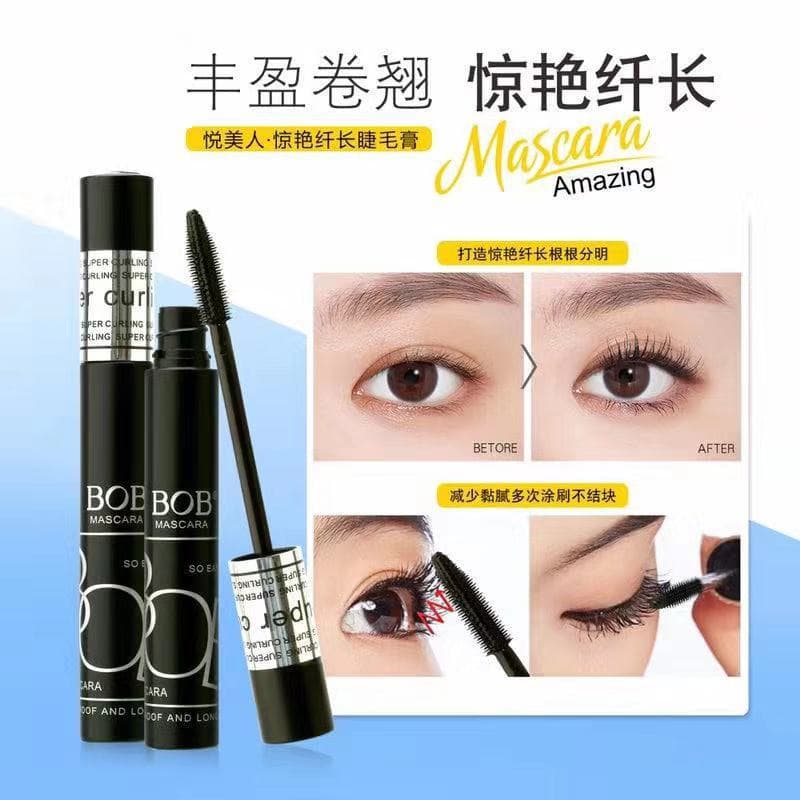 Best-selling BOB Amazing Lengthening Mascara for Women, Lengthening and Curling, Defines Each Lash, Waterproof, Long-lasting, Smudge-proof Beauty