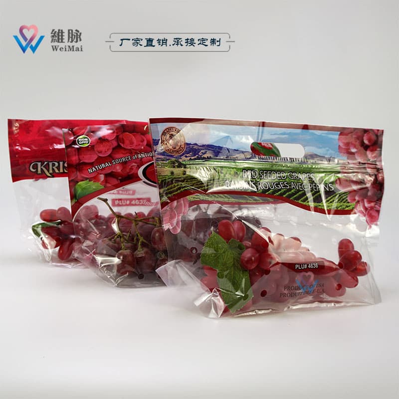 Red Seedless Table Grapes Platic Bags Fruit Packing Bags