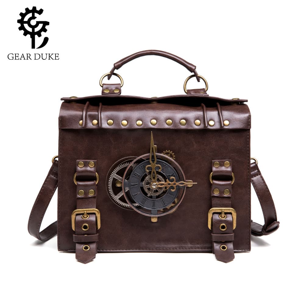 Women's Shoulder Bag Punk Industrial Retro Style Crossbody Bag Pillow Shape Small Size Magnetic Buckle Opening Polyester Lining