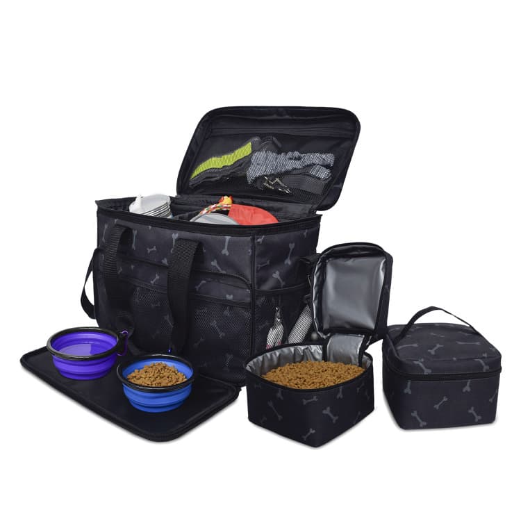 Outdoor Pet Travel Bag Travel Tote Dog Food Dog Bowl Dog Bag Double Pocket Water-resistant Drop Shipping
