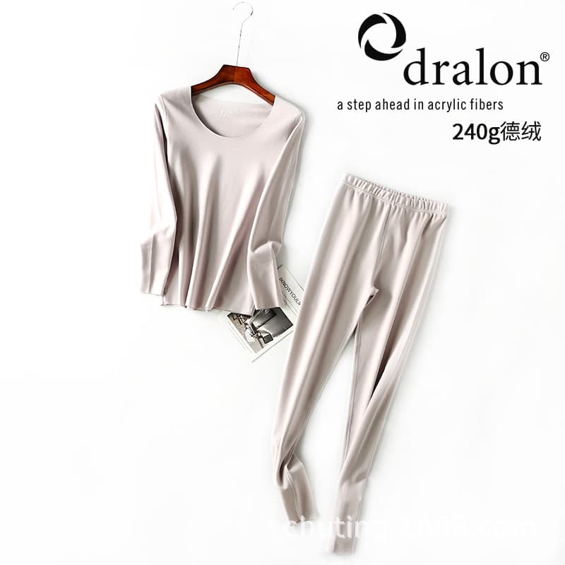 Women's thermal underwear, new autumn/winter style, German fleece, self-heating, seamless, customizable, slim fit, thermal underwear set.