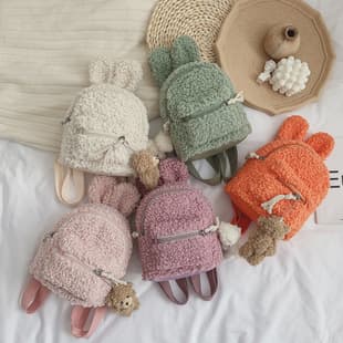 Kindergarten Kids Backpack Bunny Plush Cute Girl Backpack Plush Toy 1-3 Years Baby Girl Mini 2 Years