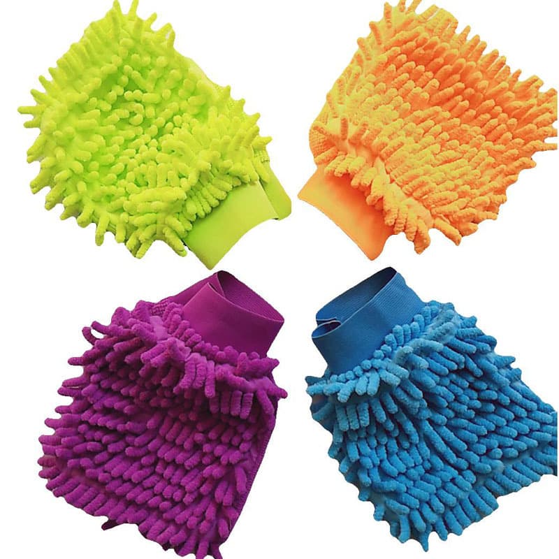 Chenille Coral Fleece Single-Sided Car Wash Glove, Car Wash Glove, Cleaning Cloth, Car Detailing Dust Removal Cleaning Glove