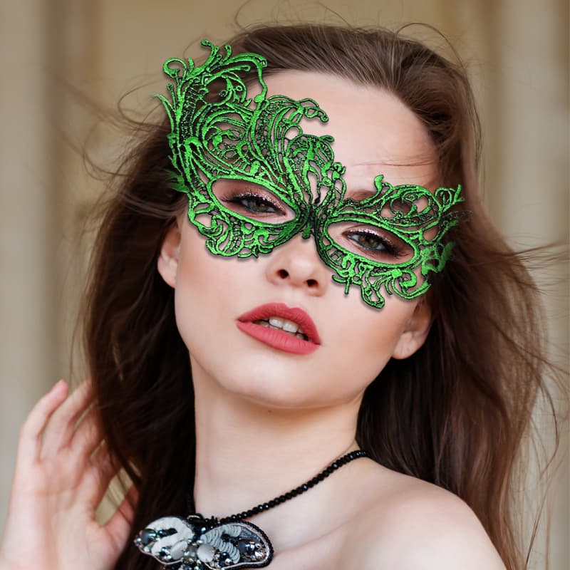 Cross-Border Exclusive Gold Foil Thickened Lace Masks, Party Half-Face Halloween Masquerade Sexy Erotic Eye Masks