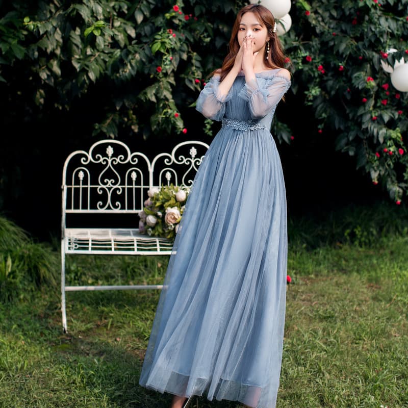 In Stock Bridesmaid Dress 2026 New Style Elegant Bridesmaid Party Dress Long Slim Fit Graduation Chorus Gown for Women