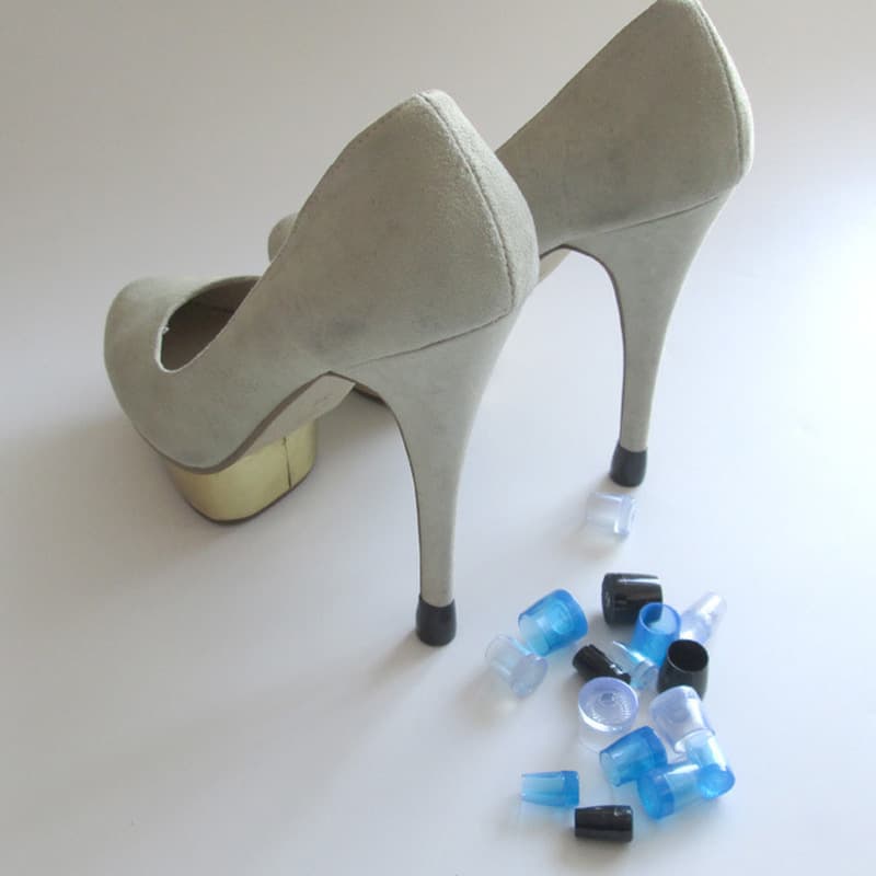 Thickened wear-resistant silent heel caps for small round heels, noise-reducing heel nails and covers
