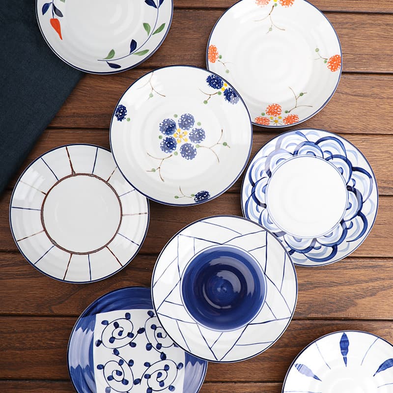 7" Ceramic Bone Plate for Home Restaurant Tableware Sushi Plate Hotel Buffet Serving Plate Small Side Dish Plate