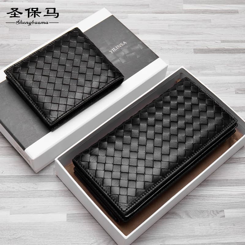 Handwoven Sheepskin Women's Long Wallet Zipper Classic Vintage Retro Style Casual Handheld Genuine Leather Wallet