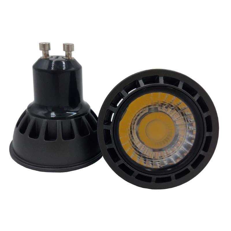 Dimming LED 5W Ceiling Spotlight 110/230V Aluminum Shell + Lens Black Lamp Holder LED COB Spotlight