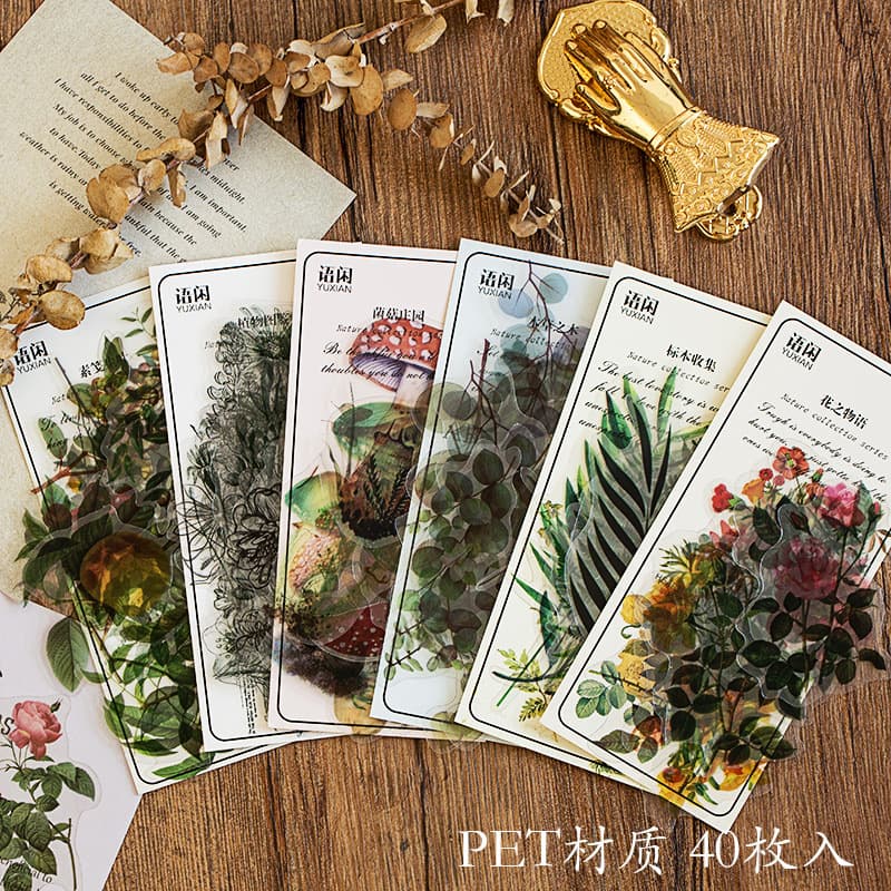 Natural Photo Collection Window's Secret Series Pet Handbook Sticker Pack Creative Plant Diy Decoration Stickers 12 Styles