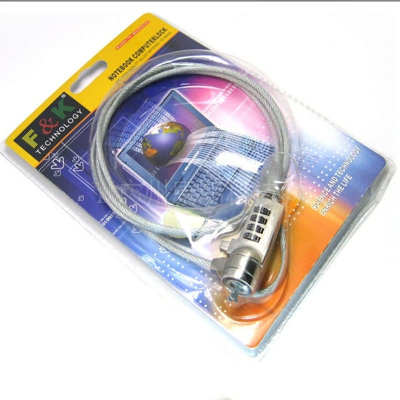 FK 1.2m Password Lock for Laptops, Anti-Theft Steel Cable Lock, Universal 1.8m Small Lock for Computer Cafes