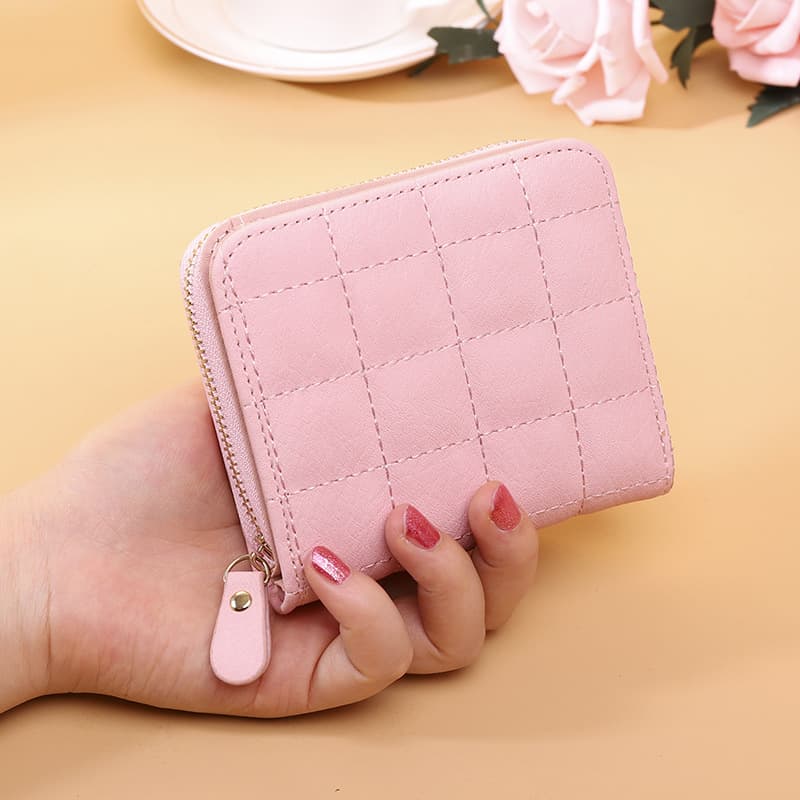 Korean style short wallet women's new zipper wallet student embroidered women's wallet cute ladies coin purse card holder