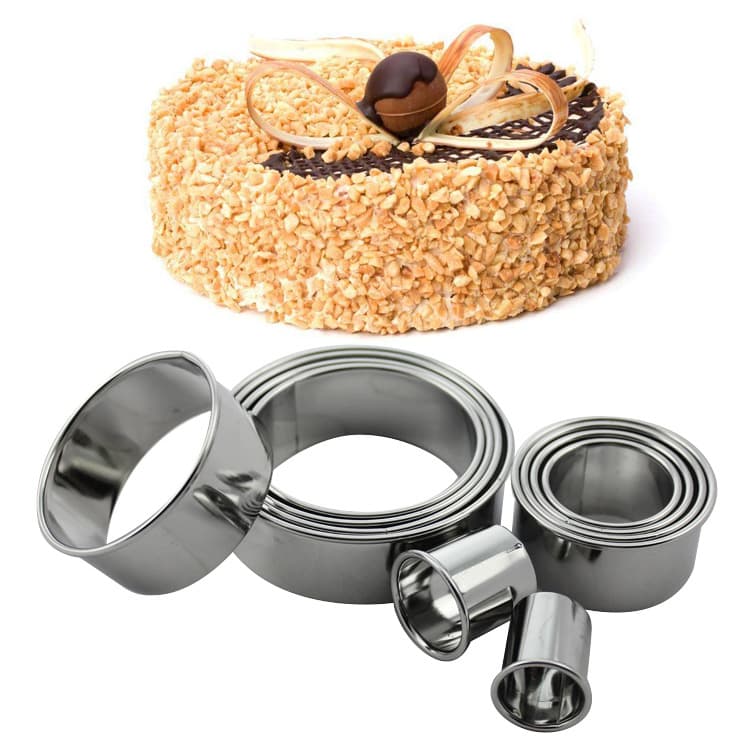 Stainless Steel 11-Piece Biscuit Cake Mold Baking Supplies Round Mousse Ring Fruit Cutting Mold Suitable For Daily Use