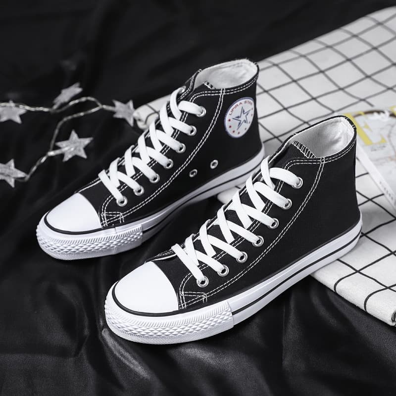 Douchuan Spring High-Top Canvas Shoes Men/Women Trendy Casual Sports Plimsolls Student Large Size Cross-Border Little White Shoes Wholesale