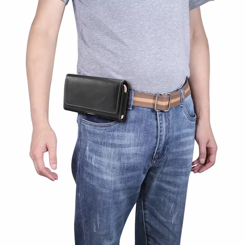 Waist-mounted leather case suitable for Apple 17promax belt mobile phone case 16pro mobile phone bag mobile phone bag for men