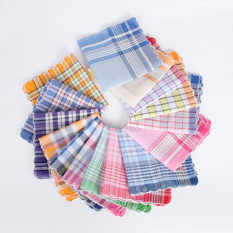 Cotton plaid 466 handkerchief, kindergarten baby handkerchief, pure cotton ladies handkerchief, foreign trade export