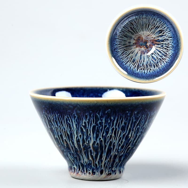 New Style Jian Zhan Bamboo Hat Cup Ceramic Tea Bowl Kiln Transformation Owner's Single Cup Ceramic Tea Set Gift Wholesale
